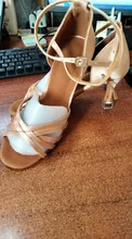 DIPLIP-zapatos de baile latino con tacón alto para mujer, calzado de baile Tango de fondo suave, de salón de Salsa, 5 / 7cm