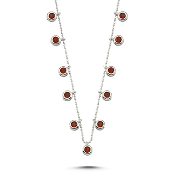 

Merve Gümüş'ten 925 Sterling Garnet Zircon Dangle Necklace