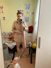 Outwear Jackets Long-Coats Camel ZXQJ Woolen Girls Chic Elegant Spring-Autumn Vintage Women