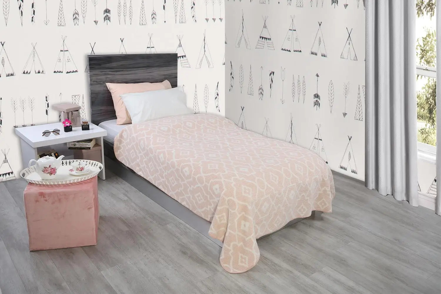 Antdecor Single Cotton Blanket Kris Powder