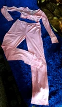 FQLWL Casual de verano 2 dos piezas de mujer rosa traje de manga larga de las mujeres Leggings camisetas conjuntos de chándal de las señoras