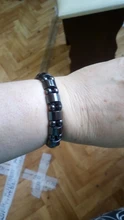 Pulsera magnética elástica de cuentas sencillas, brazalete de cuentas negras, joyería de salud