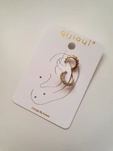 Pendiente de cristal para oreja para mujer, Color dorado, sin Piercing, pequeño, para boda, boda