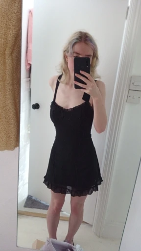 Pastel gothic E-girl Black Mini Dresses photo review