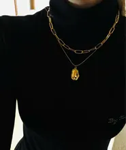 Collar con colgante de serpiente de Color dorado Vintage Punk para mujer, cadena gruesa multicapa de Hip Hop, collar con retrato de moneda, joyería