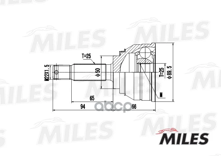 Шрус Mitsubishi Galant V/Space Wagon/Hyundai Lantra I 1.5-2.0t 84-96 Нар. Miles Ga20269 Miles арт. GA20269