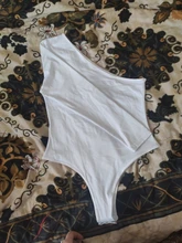 Body básico negro de un hombro para mujer, mono elegante de punto acanalado, monos para otoño, moda de manga larga, 2019