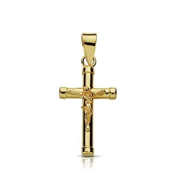 

Cross crucifix 9k gold 18mm. Simple chatons [AA7488]