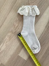 Bebé Calcetines para niños y niñas hasta la rodilla largo suave de encaje de algodón de los niños del bebé calcetines bebé niña calcetines de 0 a 3 años