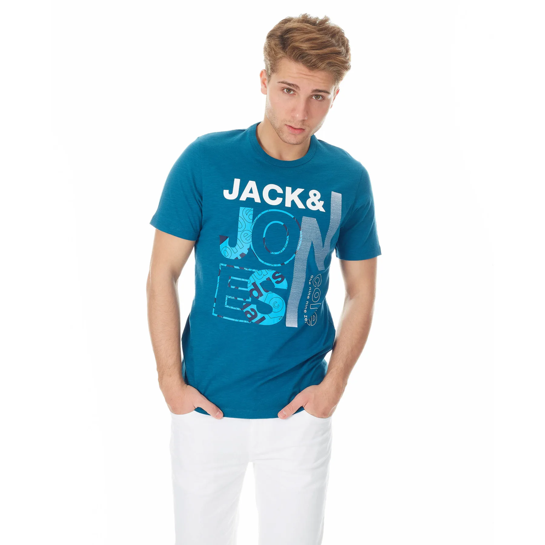 Футболка Jack& Jones Core Jcotilly с круглым вырезом, футболка с круглым вырезом, 12148516 - Цвет: Индиго