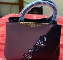 Bandolera bordada de cuero para mujer, bolso de mano femenino, 2020