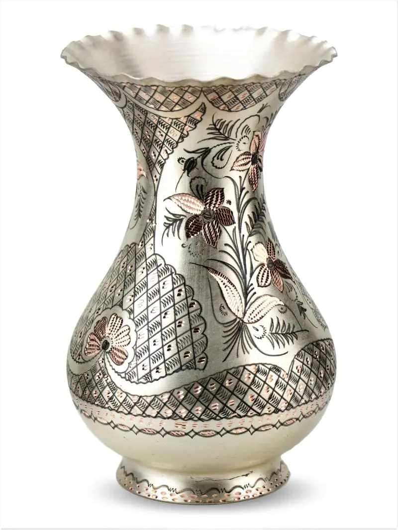 

Rose Flower Lunar Embroidered Copper Vase