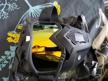 Máscara de esquí para hombre y mujer, gafas de seguridad con filtro para la boca a prueba de viento y de Motocross