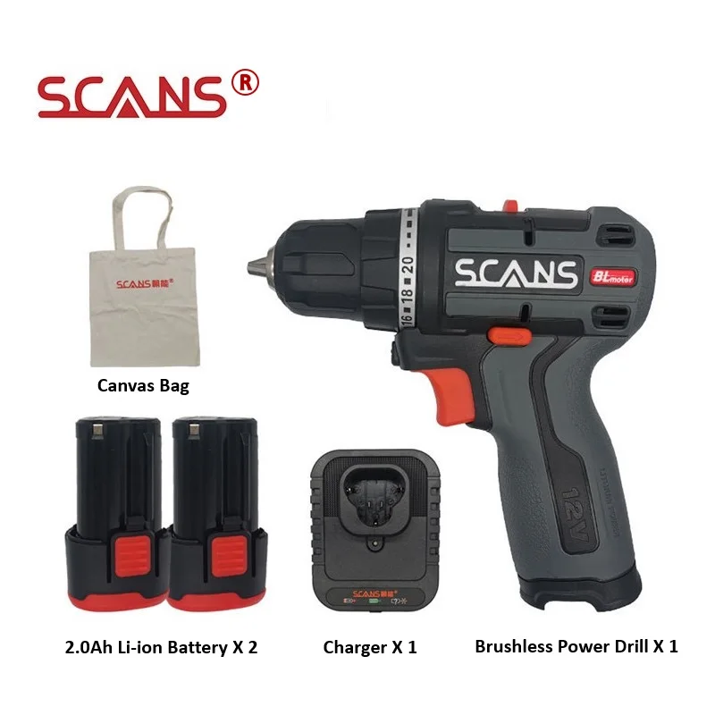 TRENDING! SCANS S120 12V BRUSHLESS LI-ION BATTERY MINI CORDLESS POWER DRILL S120