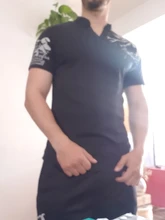 Dingshite-Camiseta de manga corta con cuello levantado para hombre, nueva moda