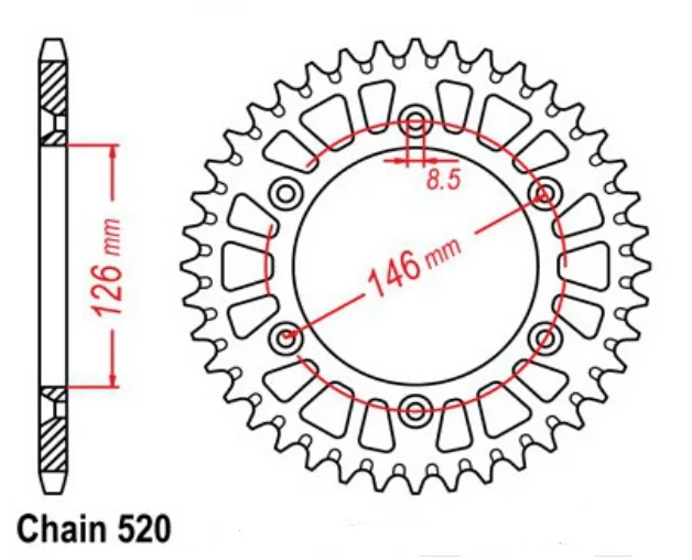 520 цепи 39T 41 Т 43 44T 47 т 48 49 50T 51T мотоцикла звездочки для SUZUKI tи Си р-р DR-Z RM RM-Z RMX Джебель 125 200 350 400 450