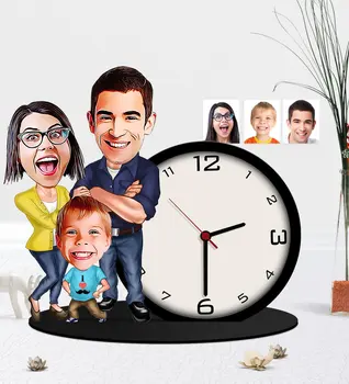 

Personalized Family Caricature Of Wooden Trinket Table Saati-1
