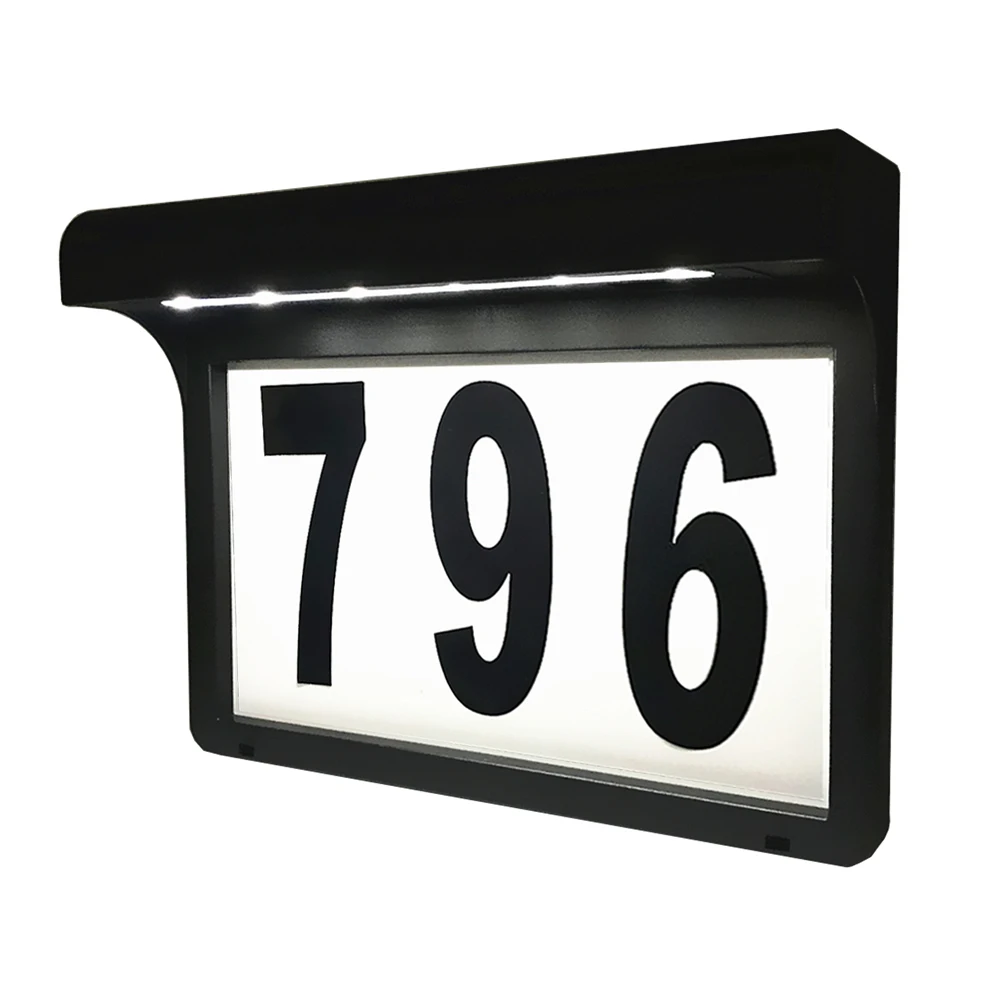 

House Number Solar Led Light Outdoor Doorplate Address Lamp Door Number Outdoor Lighting With Solar Rechargeable Battery