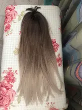 Pelucas de cabello Natural para Mujeres Afro, pelo sintético largo y liso, color marrón ombré, resistente al calor, a la moda, para Cosplay diario