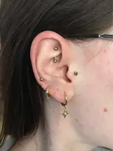 Pendientes de aro de Estrella de Plata de Ley 925 para mujer, pendientes de aro dorados, joyería delicada al por mayor