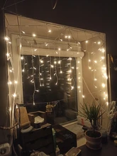 Outdoor Decoration Garland-Light Icicle-String-Lights Led Curtain Droop Wedding-Party