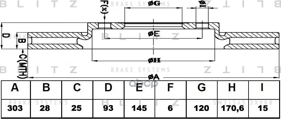Диск Тормозной Mercedes Sprinter 06-/Vw Crafter 06- Blitz арт. BS0234