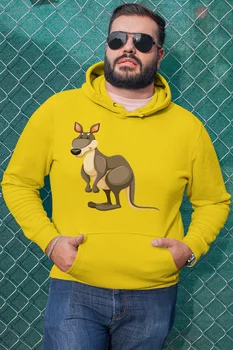 

Angemiel Wear Bouncing Kangaroo Yellow Men 'S Hooded Sweatshirt