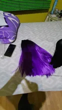 FAVE-peluca sintética ombré negra, púrpura, rubia, gris, lino, marrón/recta, longitud del hombro, Cosplay de parte media, peluca de uso diario para mujer