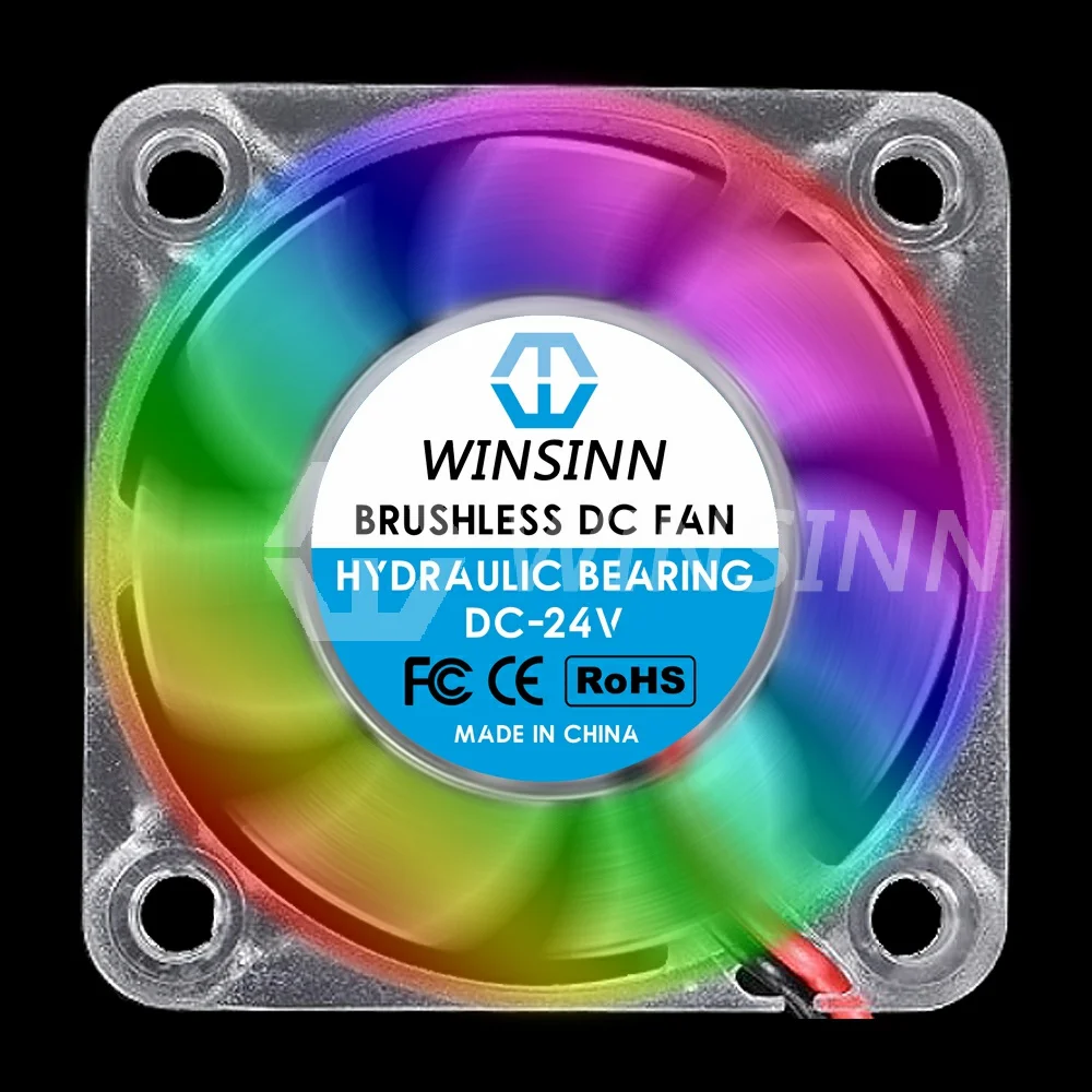 Winsinn-ventilador de Refrigeração sem Escova com Rolamento Hidráulico Led Colorido dc 5v 12v 24v 40x10 mm 2pin 4010 4-pack - Imagem 6
