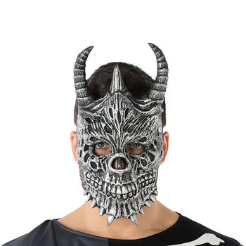 

Mask Halloween demon skeleton gray (20X33 cm)