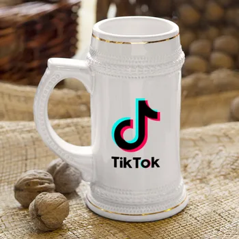 

Кружка пивная «TikTok» для мужчин и женщин, Дизайнерская кружка с рисунком, Отличный подарок, Яркие и оригинальные