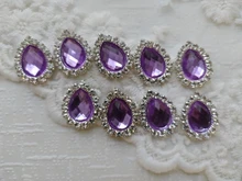 Accesorios de joyería Diy, 10 Uds., gota de agua de 16x20mm, diamantes de imitación acrílicos, adornos de pedestal, decoración de tapas