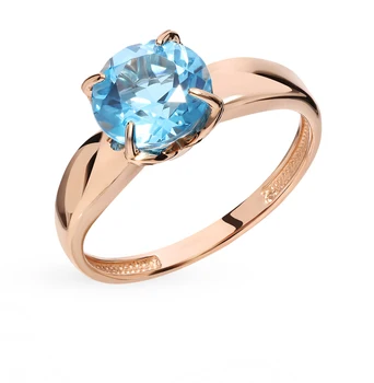 

Gold ring with Topaz sunlight sample 585