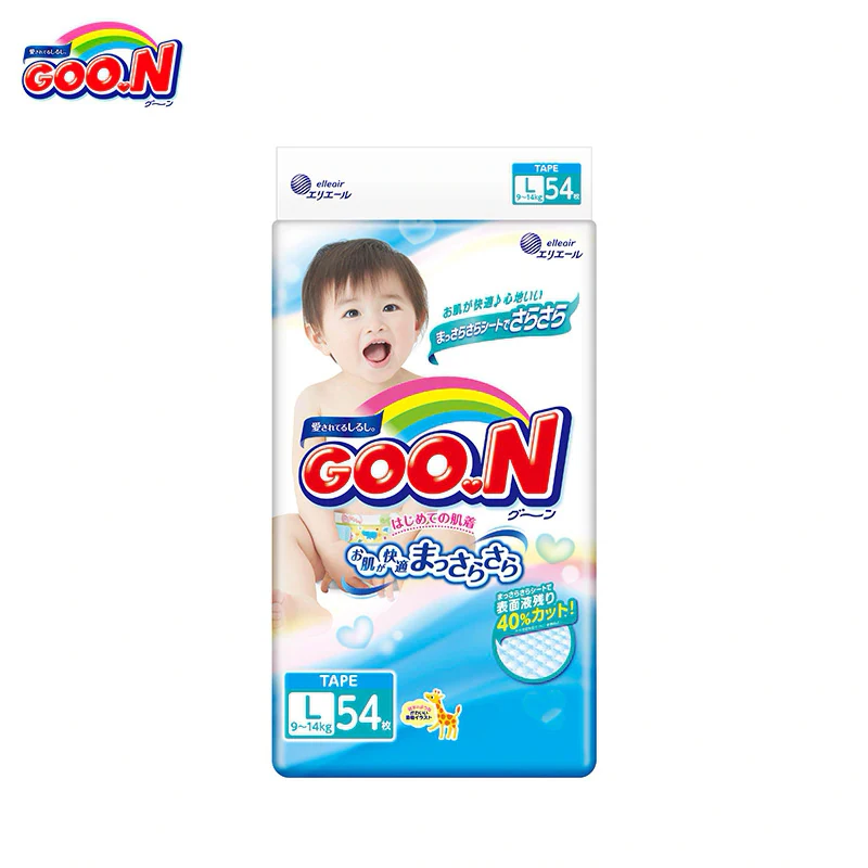 Подгузники GOON для Мальчиков и Девочек 9-14 кг (54 шт.) L | Мать ребенок