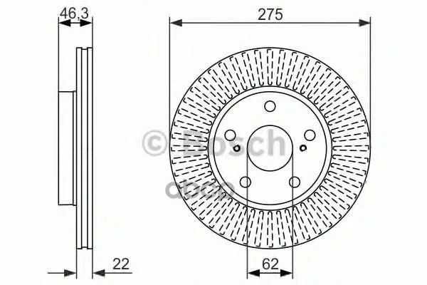 Диск Тормозной Toyota: Corolla Седан 07- Bosch арт. 0986479341