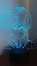 Lamp Bedroom-Decor Gift Led-Night-Light Acrylic Academia Face-Design Anime Shoto Todoroki