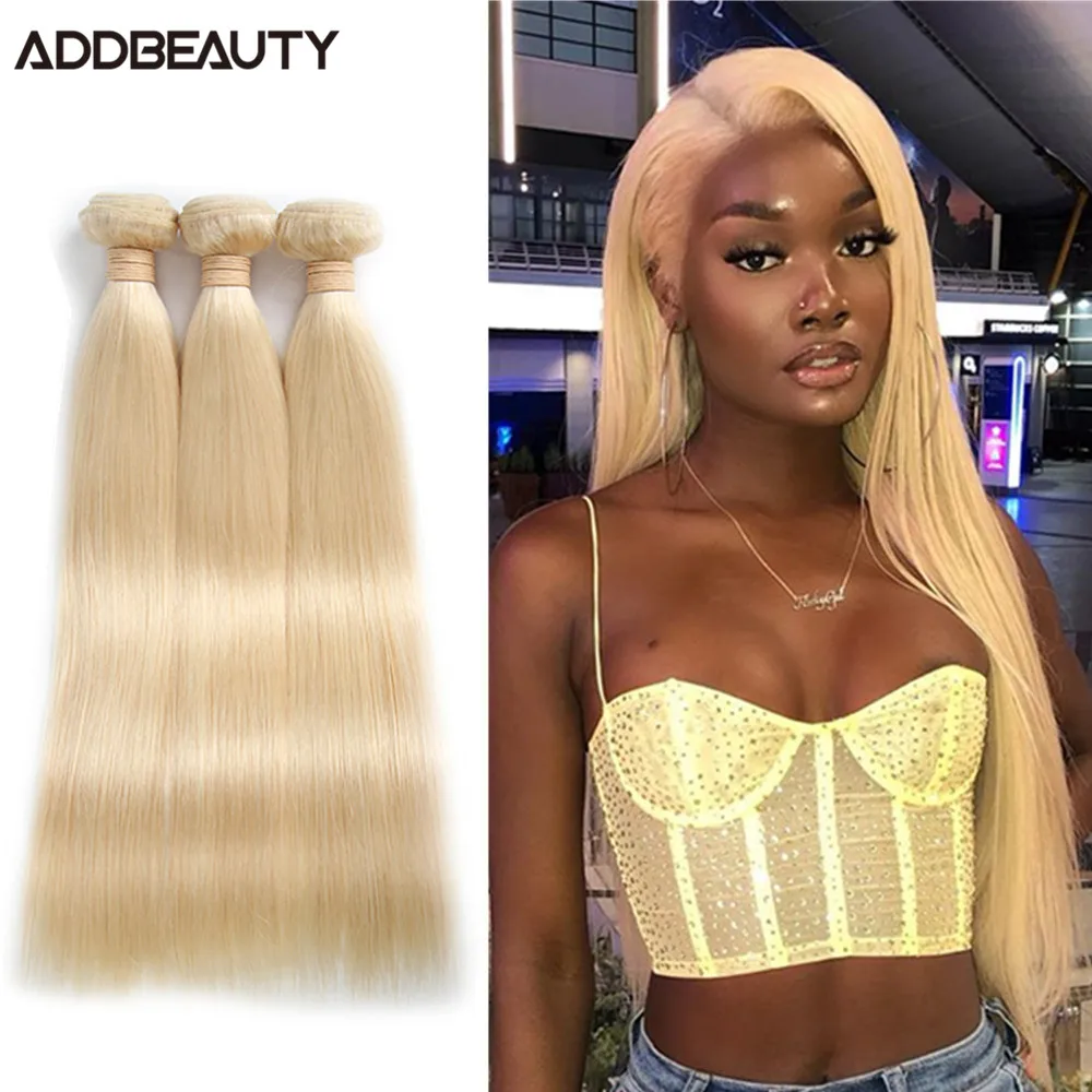 Artículo caliente Extensiones de cabello humano para mujeres negras, cabello liso de hueso brasileño, Color rubio liso, extensiones de pelo ondulado Remy 613, 30 pulgadas, 3/4 jYQOMkmxWyM
