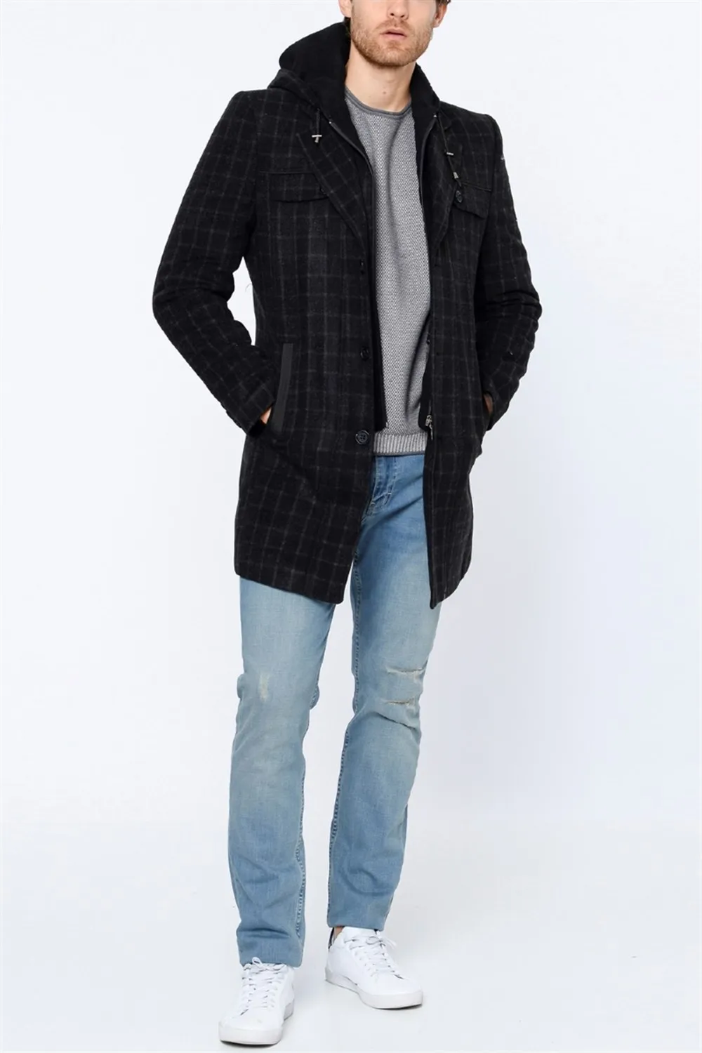 PLT8217 Пальто DEWBERRY в клетку