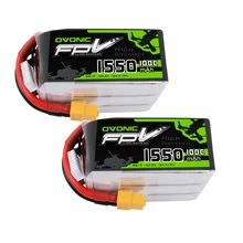 Bloco da bateria do lipo da bateria 6s 100c 1550 v de ovonic funfly 22.2 mah rc com a tomada xt60 para o helicóptero do uav do avião fpv do zangão quadcopter