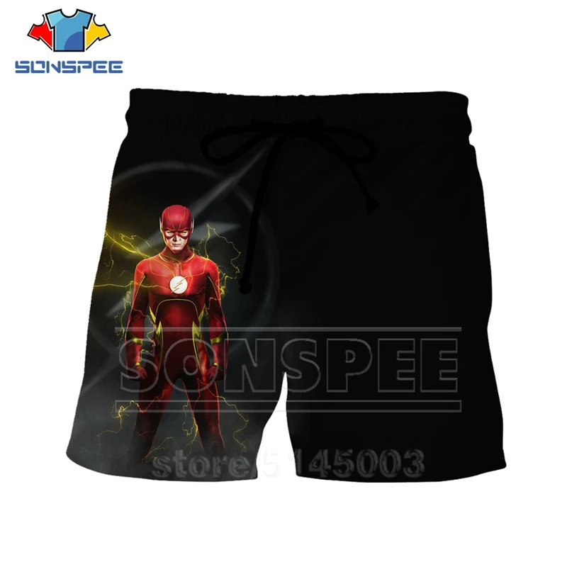 12 Брюки Flash, летние мужские и женские шорты с 3D принтом Барри Аллена, пляжные шорты в стиле хип-хоп, уличные спортивные штаны для фитнеса, модные эластичные штаны, C064-05 - Цвет: 12