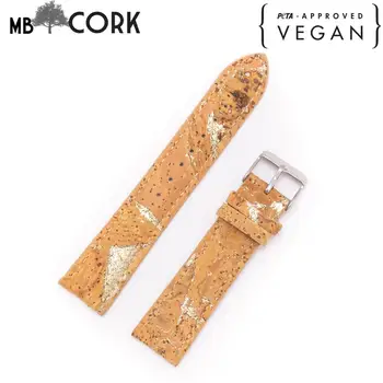 

Cork watch strap Watch band vegan cork Strap gold Watch 18mm 20mm cork Leather handmade Women watch strap E-013-18/20