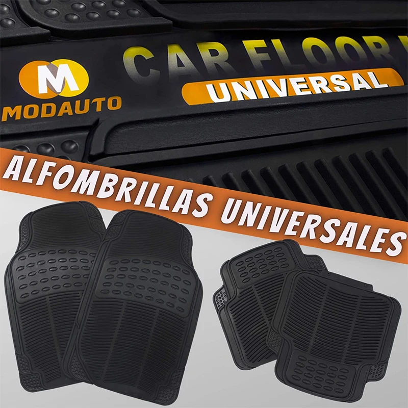 .es: AUTOZOCO - Juego Alfombrillas de Goma Universales para Coche  Negro - antideslizante - lavables - resistente - material flexible - a  medida - pack de 4