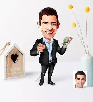 

Personalized Mr Banker Cartoon Wooden Trinket-1