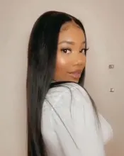 Hueso recto frente de encaje pelucas de cabello humano 180% de densidad Pre arrancó 13x4 brasileño recto peluca con malla frontal 4X4 Cierre de encaje peluca