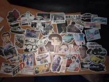 Pegatinas iniciales D para ordenador portátil, 10/30/50 Uds., bricolaje, nevera, guitarra, equipaje, monopatín, teléfono, bicicleta, impermeable, pegatina de Graffiti, juguetes para niños