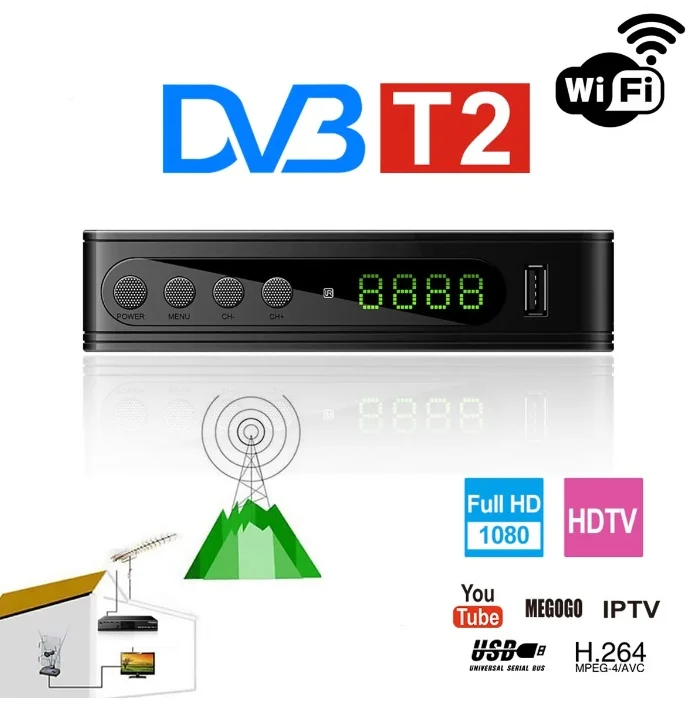 Digital Receiver set top box XPX DVB T2 HD111(Black