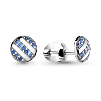 

Aquamarine pussets with nanosaphires, 925 sterling silver