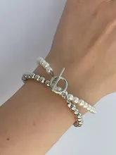 2021 nuevo de moda barroco Collar con cadena de perlas mujeres Collar Punk, cierre de palanca círculo Lariat grano gargantilla collares joyería