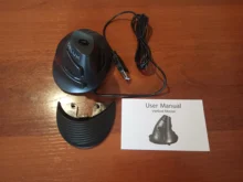 Delux-ratón Vertical M618 BU para ordenador portátil, periférico ergonómico con 6 botones, 800/1200/1600 DPI, con almohadilla para muñeca