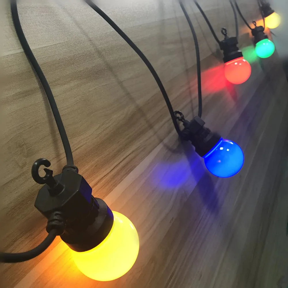 IP65 LED 글로브 G50 여러 가지 빛깔의 전구 문자열 연결 가능한 야외 다채로운 문자열 조명 장식 웨딩 크리스마스 갈 랜드